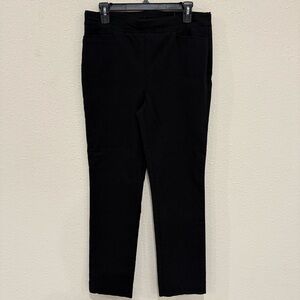 Chico’s Pull-on Dress Pants Stretch Straight Leg Black Size 10 (Chico’s 1.5R)